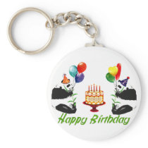 Birthday Pandas Key Chains