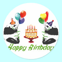 Birthday Pandas stickers