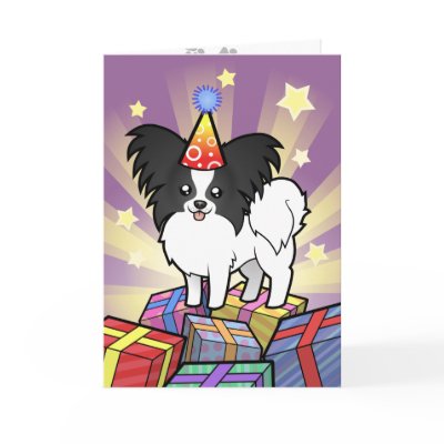 Birthday Papillon Greeting Card by CartoonizeMyPet