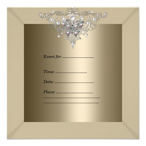Birthday Party 30th Gold Coffee Pink Pearl Personalized Announcements