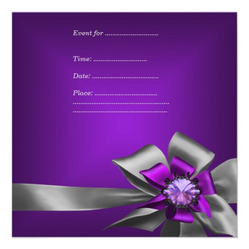 Birthday Party 30th Zebra Purple Black Leopard Personalized Invites