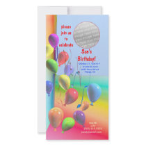 Birthday Party Balloon Wall Invitation photo cards by xfinity7 Birthday Party Balloon Wall Invitation photo cards