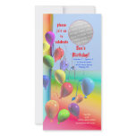 Birthday Party Balloon Wall Invitation Photo Card Template