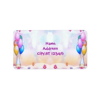 Birthday Party Balloons label