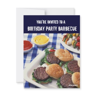 Birthday Party Barbecue, Burgers Personalized Announcement by CustomInvites