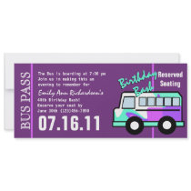Birthday  Party Bus Pass Announcements