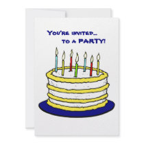 Birthday Party Cake Candles Custom Announcement