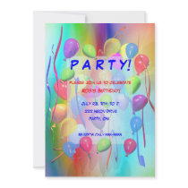 Birthday Party Celebration Balloons invitations