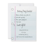 Birthday Party Checklist Invitations