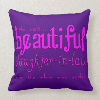 Birthday Party Christmas Beautiful Daughter in Law Throw Pillow