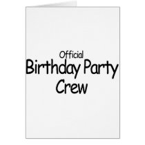 Birthday Party Crew (Black) Greeting Cards
