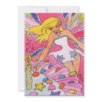 birthday party faerie card invitations