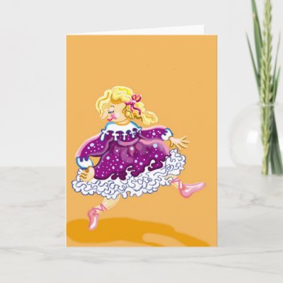 Birthday party, frilly dress greeting card by Annaart