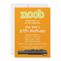 Birthday Party - Funny Noob Gamer Personalized Invites