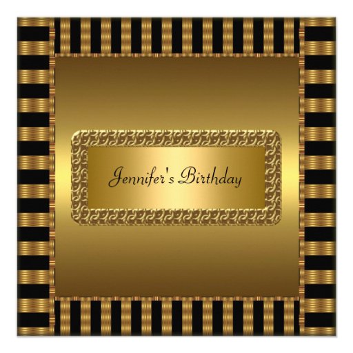 Birthday Party Gold Any age Invites