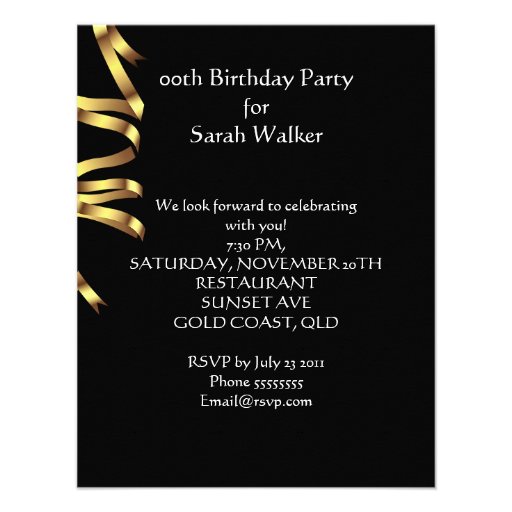 Birthday Party Gold Yellow Shoes Custom Invitations