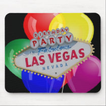 Birthday Party In Las Vegas with Balloons Mousepad
