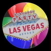 Birthday Party In Las Vegas with Balloons Sticker