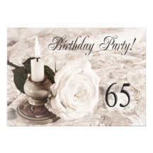 Birthday party invitation 65 years old