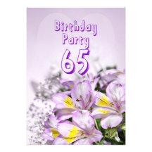 Birthday party invitation 65 years old