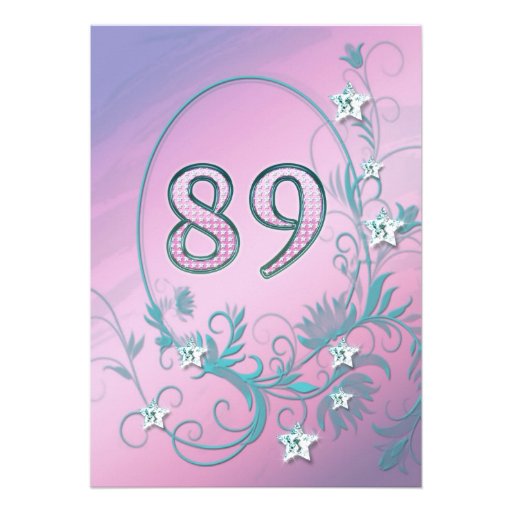 Birthday Party Invitation 89 Years Old Zazzle