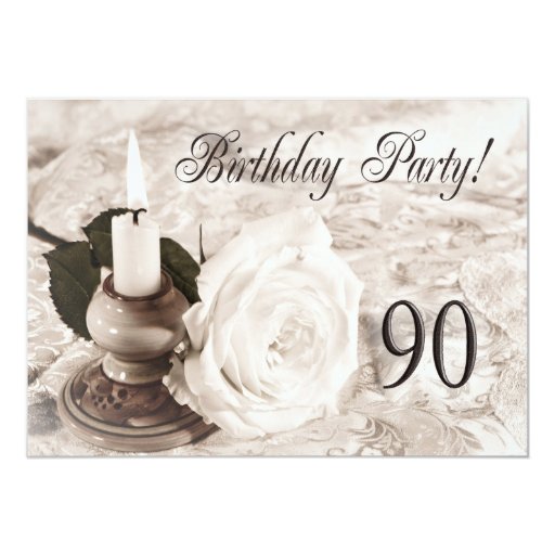 Birthday party invitation 90 years old Zazzle