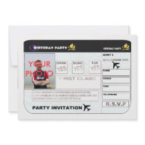 Birthday Party Invitation Aeroplane Ticket Spoof P