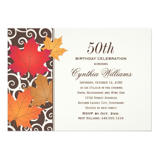 Birthday Party Invitation | Autumn Fall Theme