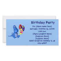 Birthday Party Invitation Blue Dragon Balloons photo cards
