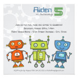 Birthday Party Invitation | Boy's Robot Theme
