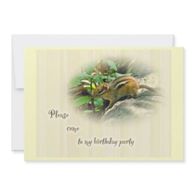 Birthday Party Invitation - Chipmunk by CarolsCamera
