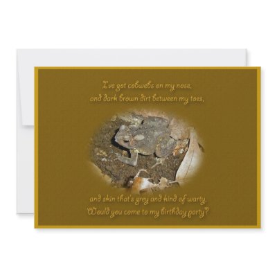 Birthday Party Invitation Common Toad by CarolsCamera