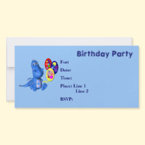 Birthday Party Invitation Cute Dragon Balloons Photo Cards