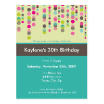 BIRTHDAY PARTY INVITATION :: discotek 1 Postcards