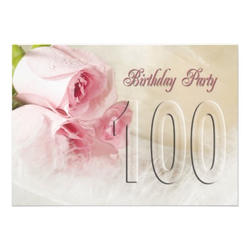 Birthday party invitation for 100 years