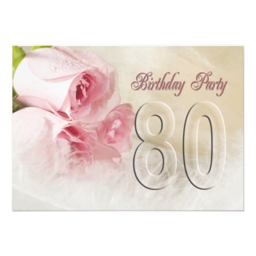 Birthday party invitation for 80 years (front side)