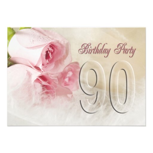Birthday party invitation for 90 years (front side)