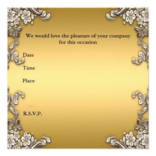 Birthday Party Invitation Gold and Silver