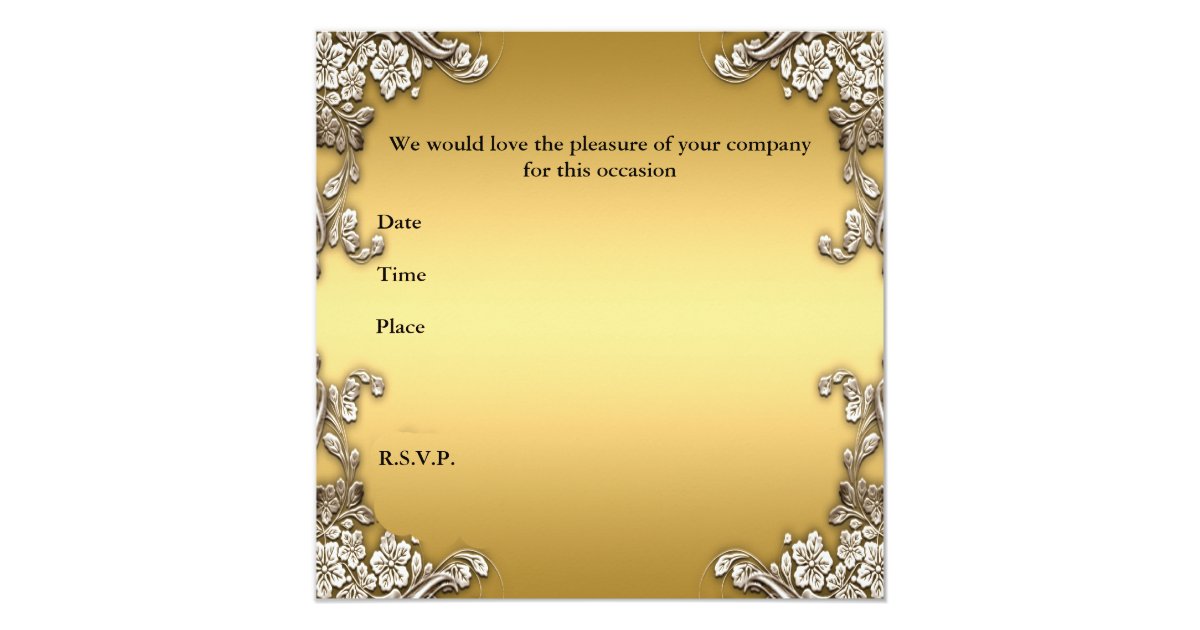 Birthday Party Invitation Gold and Silver | Zazzle