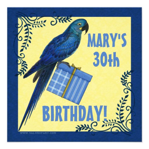 Birthday Party Invitation Macaw Parrot