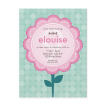 BIRTHDAY PARTY INVITATION :: numbered daisy 3 Postcard