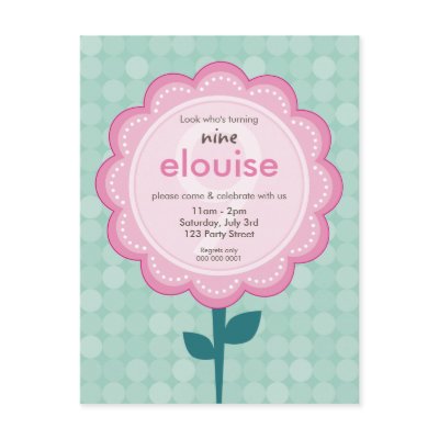 BIRTHDAY PARTY INVITATION :: numbered daisy 3 Postcard by simplysweetart