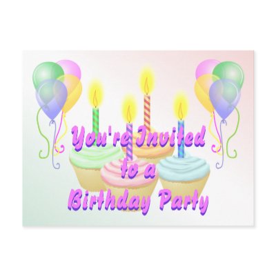 Birthday Party Invitation Postcard by AuntBetsy