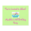 Birthday Party invitation postcards