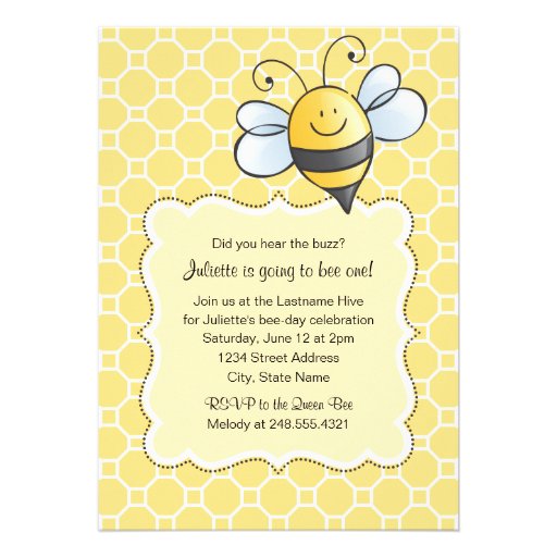 Birthday Party Invitation | Yellow Bumblebee