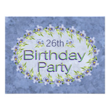 Birthday Party Invitations Age Lavender Flowers