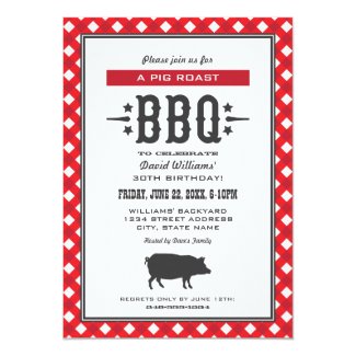 Birthday Party Invitations | Backyard BBQ Theme 5" X 7" Invitation Card