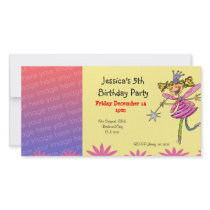 Birthday party invitations (flower fairy) photo cards by jsoh Birthday party invitations (flower fairy) photo cards