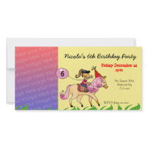 Birthday party invitations (pink pony) photo cards by jsoh Birthday party invitations (pink pony) photo cards
