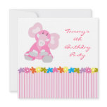 Birthday Party Invite with Cute Elephant